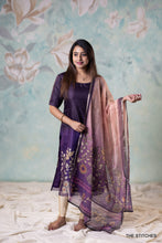 Load image into Gallery viewer, ANIKA KURTI with DUPATTA - PURPLE