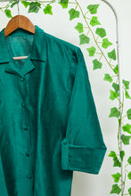 Load image into Gallery viewer, Dupion Silk Shirt - Peacock green