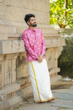 Load image into Gallery viewer, Arsh - Pink Ikat Motifs