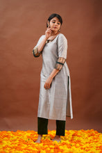 Load image into Gallery viewer, KRITHA - STEEL GREY KURTI ONLY