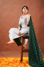 Load image into Gallery viewer, KRITHA - STEEL GREY KURTI ONLY