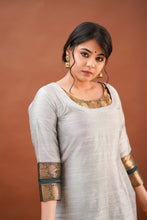 Load image into Gallery viewer, KRITHA - STEEL GREY KURTI ONLY