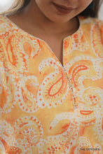 Load image into Gallery viewer, Paisley print Semi Linen (Mustard) - KURTI ONLY