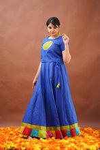 Load image into Gallery viewer, SUNGUDI - ANANDHA BLUE Skirt & Crop Top (M Available)
