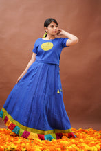 Load image into Gallery viewer, SUNGUDI - ANANDHA BLUE Skirt & Crop Top (M Available)