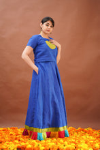 Load image into Gallery viewer, SUNGUDI - ANANDHA BLUE Skirt & Crop Top (M Available)