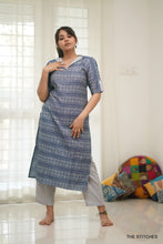 Load image into Gallery viewer, Denim Floral - KURTI ONLY