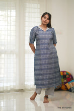 Load image into Gallery viewer, Denim Floral - KURTI ONLY