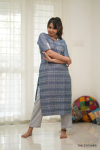 Load image into Gallery viewer, Denim Floral - KURTI ONLY