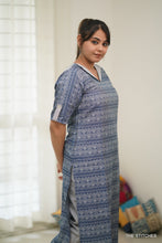 Load image into Gallery viewer, Denim Floral - KURTI ONLY