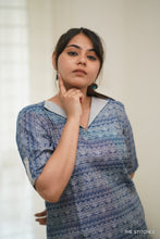 Load image into Gallery viewer, Denim Floral - KURTI ONLY