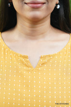 Load image into Gallery viewer, HANDLOOM MUSTARD KURTI ONLY
