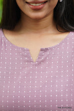 Load image into Gallery viewer, HANDLOOM LAVENDER KURTI ONLY