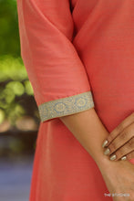 Load image into Gallery viewer, PEACH DUPION KURTI ONLY