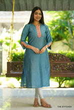 Load image into Gallery viewer, BLUE DUPION KURTI ONLY