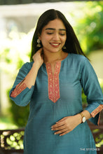 Load image into Gallery viewer, BLUE DUPION KURTI ONLY