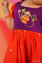 Load image into Gallery viewer, PONGAL POT FROCK - PURPLE (1-2yr Available)