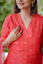 Load image into Gallery viewer, LYRA KURTI with DUPATTA - RED