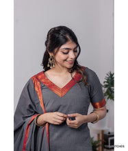 Load image into Gallery viewer, MANGALAGIRI KURTI with DUPATTA - GREY