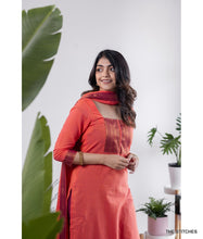 Load image into Gallery viewer, MANGALAGIRI KURTI with DUPATTA - PEACH