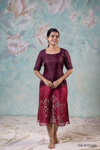 ANIKA KURTI with DUPATTA - MAROON