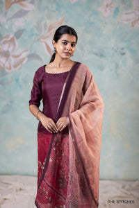 ANIKA KURTI with DUPATTA - MAROON