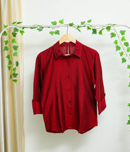 Load image into Gallery viewer, Dupion Silk Shirt - Maroon
