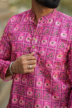Load image into Gallery viewer, Arsh - Pink Ikat Motifs
