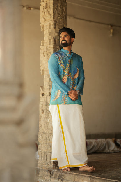 Arsh - Blue / Brush Painted Print