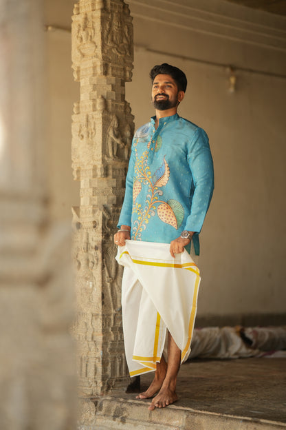 Arsh - Blue / Brush Painted Print