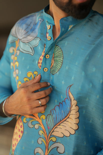 Arsh - Blue / Brush Painted Print