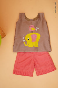 Baby Elephant Shorts Set