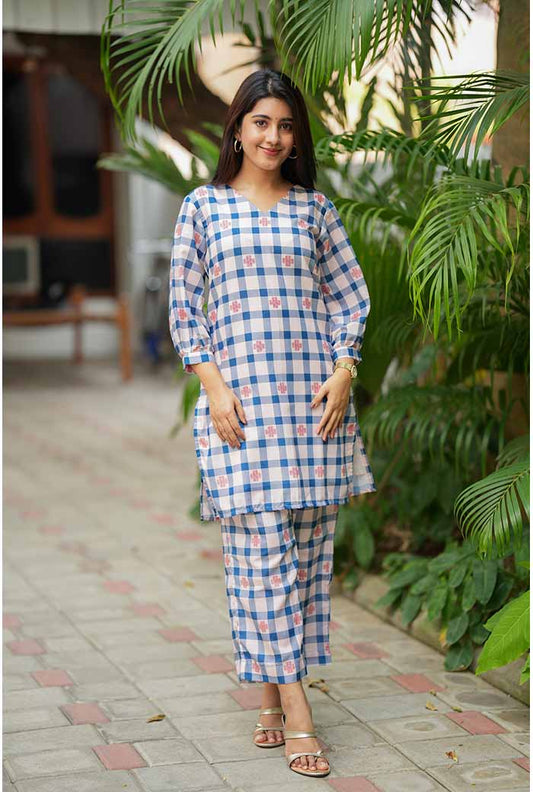PRINTED MUL COTTON STRIGHT CUT CO-ORD SET