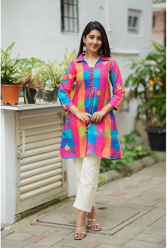 PRINTED MUL COTTON STRIGHT CUT CO-ORD SET