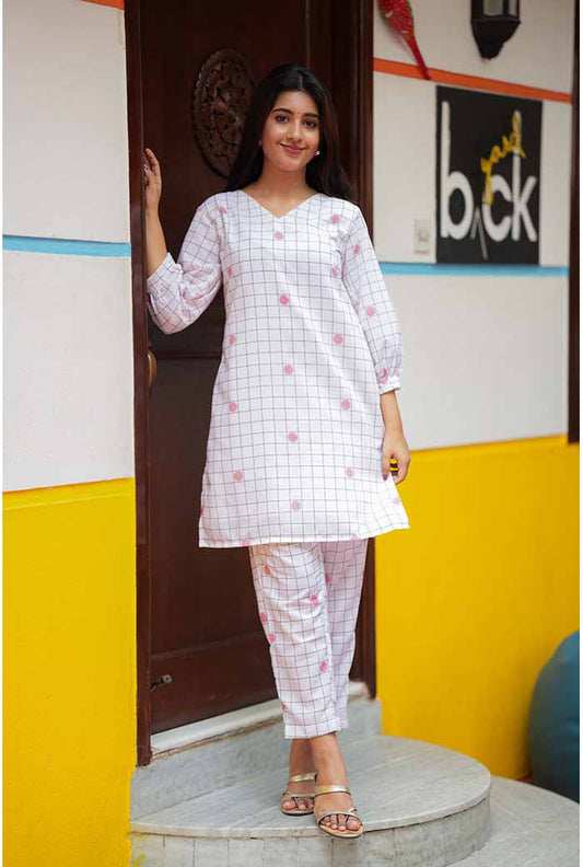 PRINTED MUL COTTON STRIGHT CUT CO-ORD SET