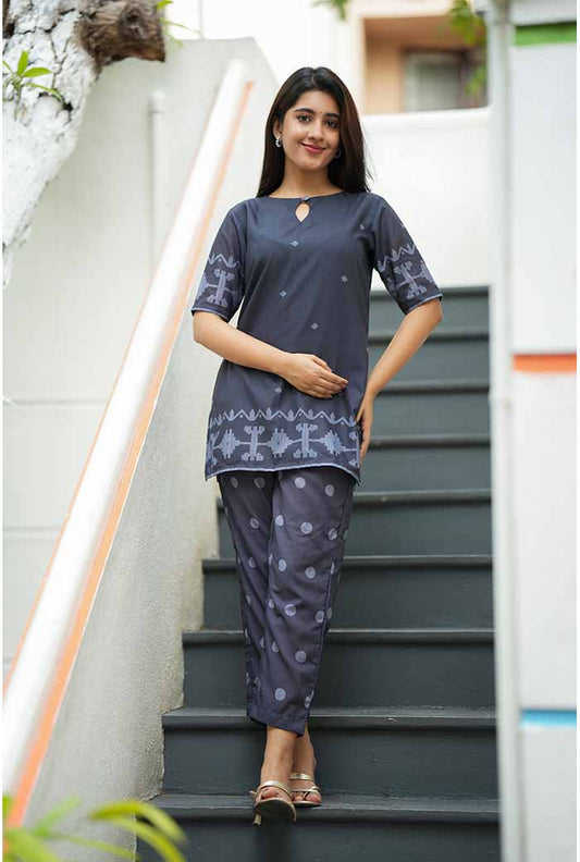 PRINTED MUL COTTON  CO-ORD SET