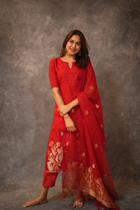 MONICA RED SET WITH DUPATTA