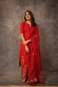 MONICA RED SET WITH DUPATTA