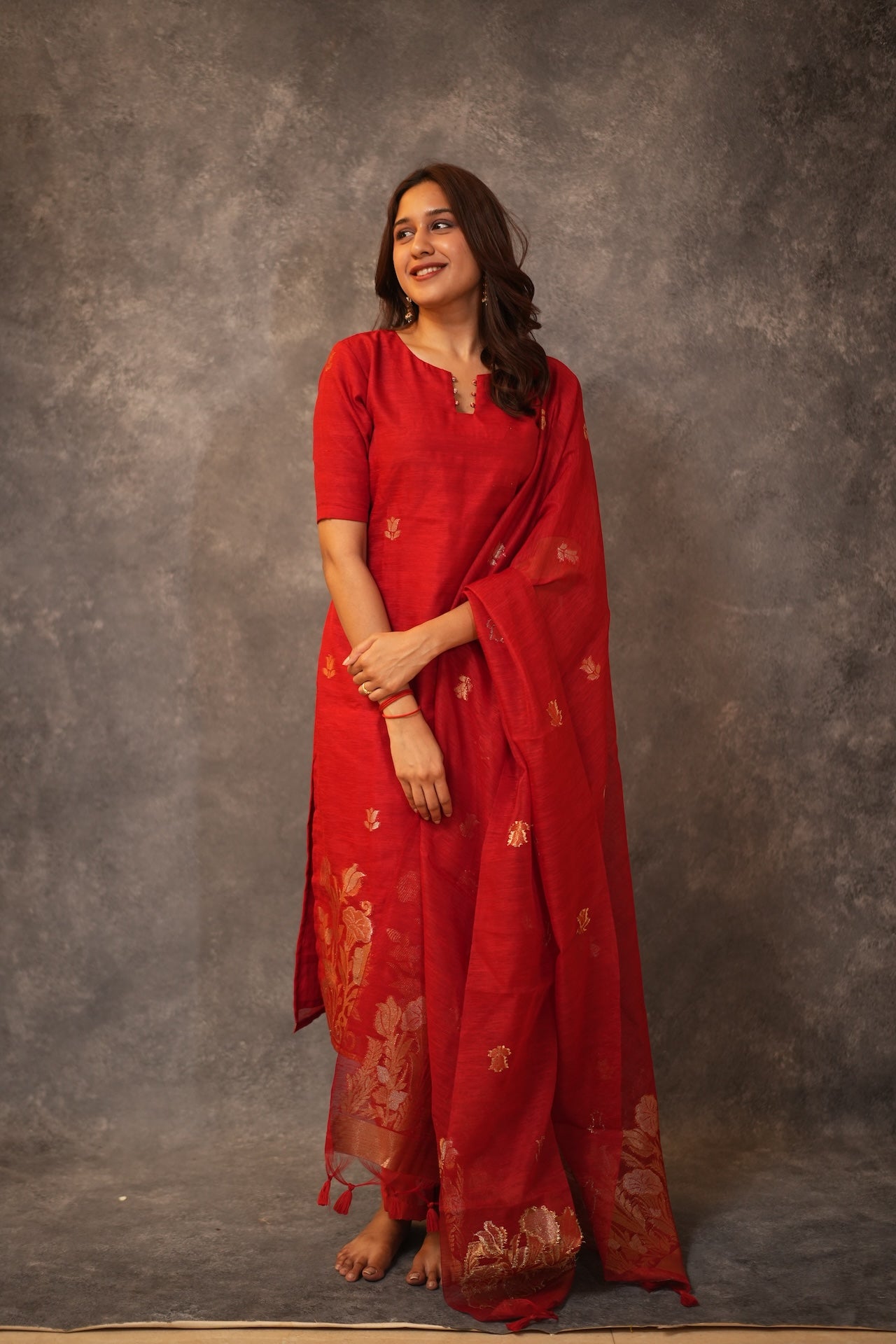 MONICA RED SET WITH DUPATTA
