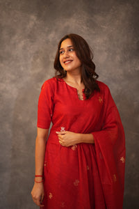 MONICA RED SET WITH DUPATTA