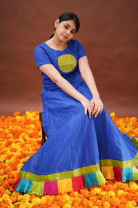 SUNGUDI - ANANDHA BLUE Skirt & Crop Top