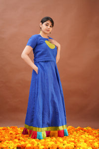 SUNGUDI - ANANDHA BLUE Skirt & Crop Top