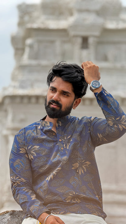 Arsh - Navy Blue Bagru