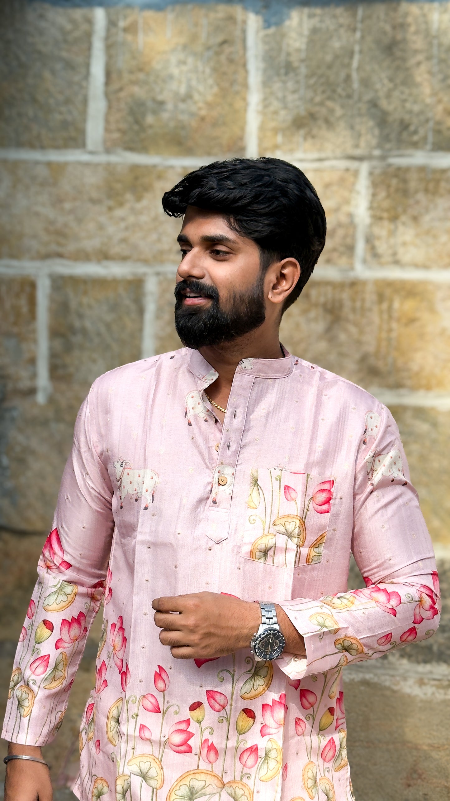 Arsh - Pastel Pink Pichwai