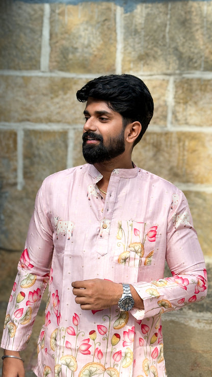 Arsh - Pastel Pink Pichwai