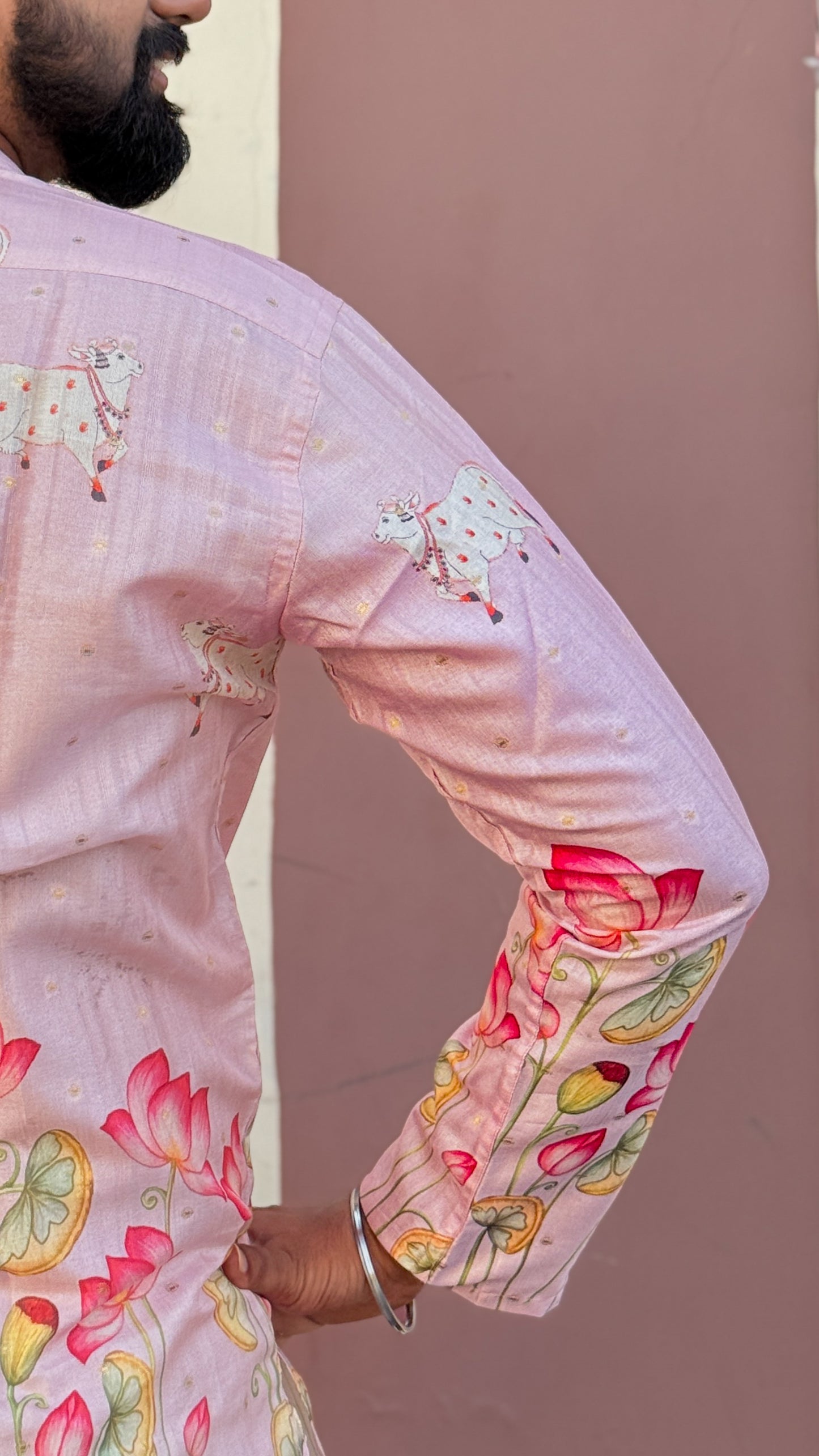 Arsh - Pastel Pink Pichwai