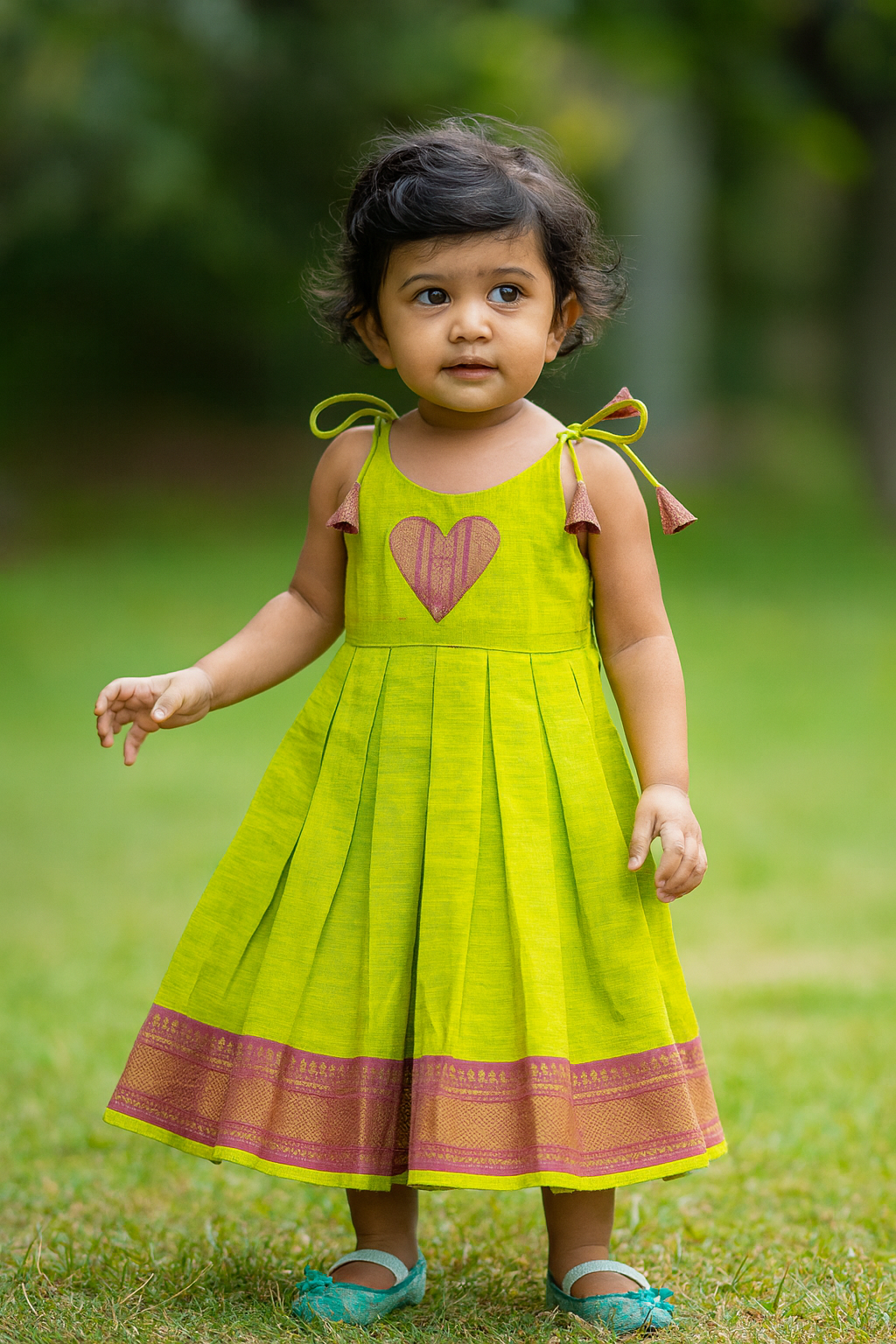 MANGALAGIRI FROCK - LIGHT GREEN