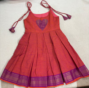 MANGALAGIRI FROCK - PEACH
