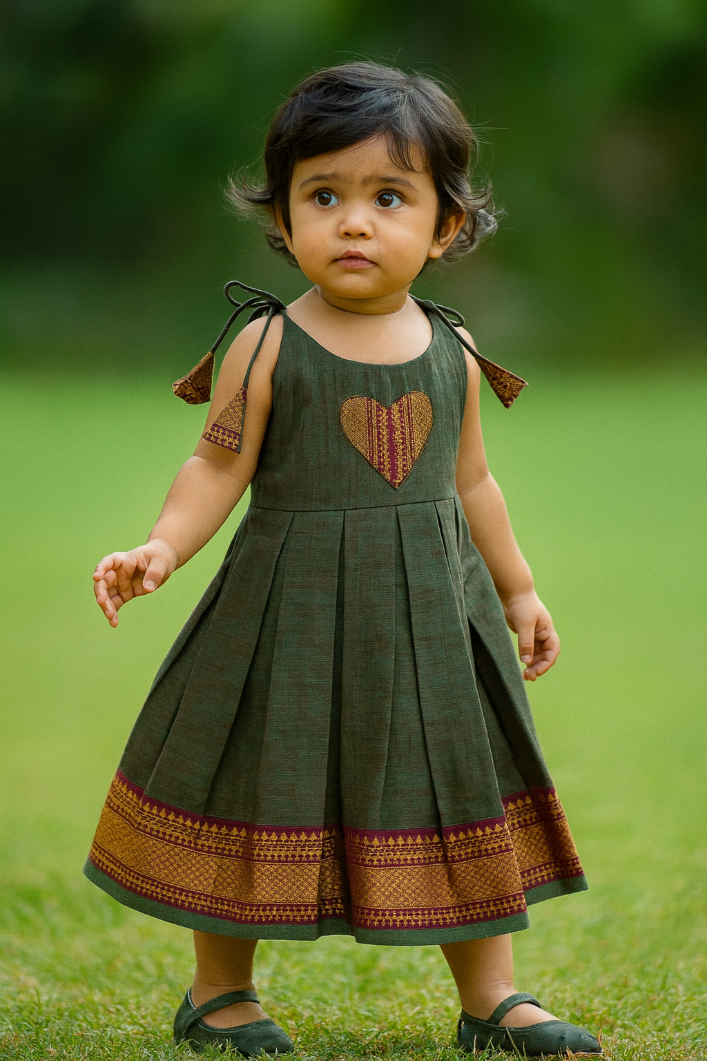 MANGALAGIRI FROCK - GREEN
