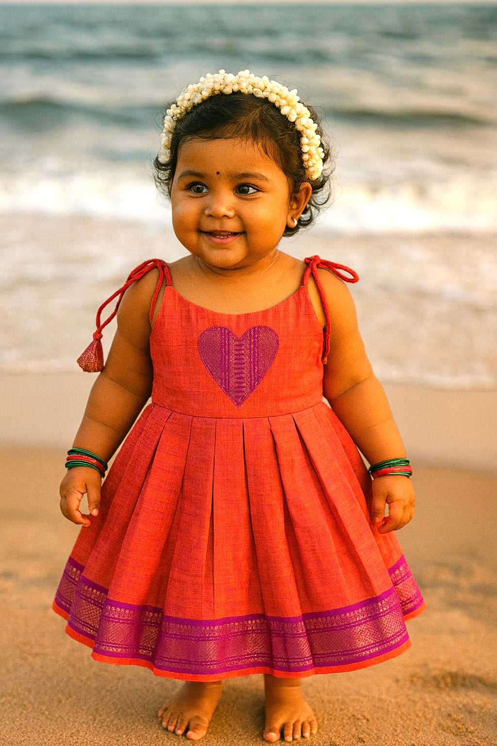 MANGALAGIRI FROCK - PEACH